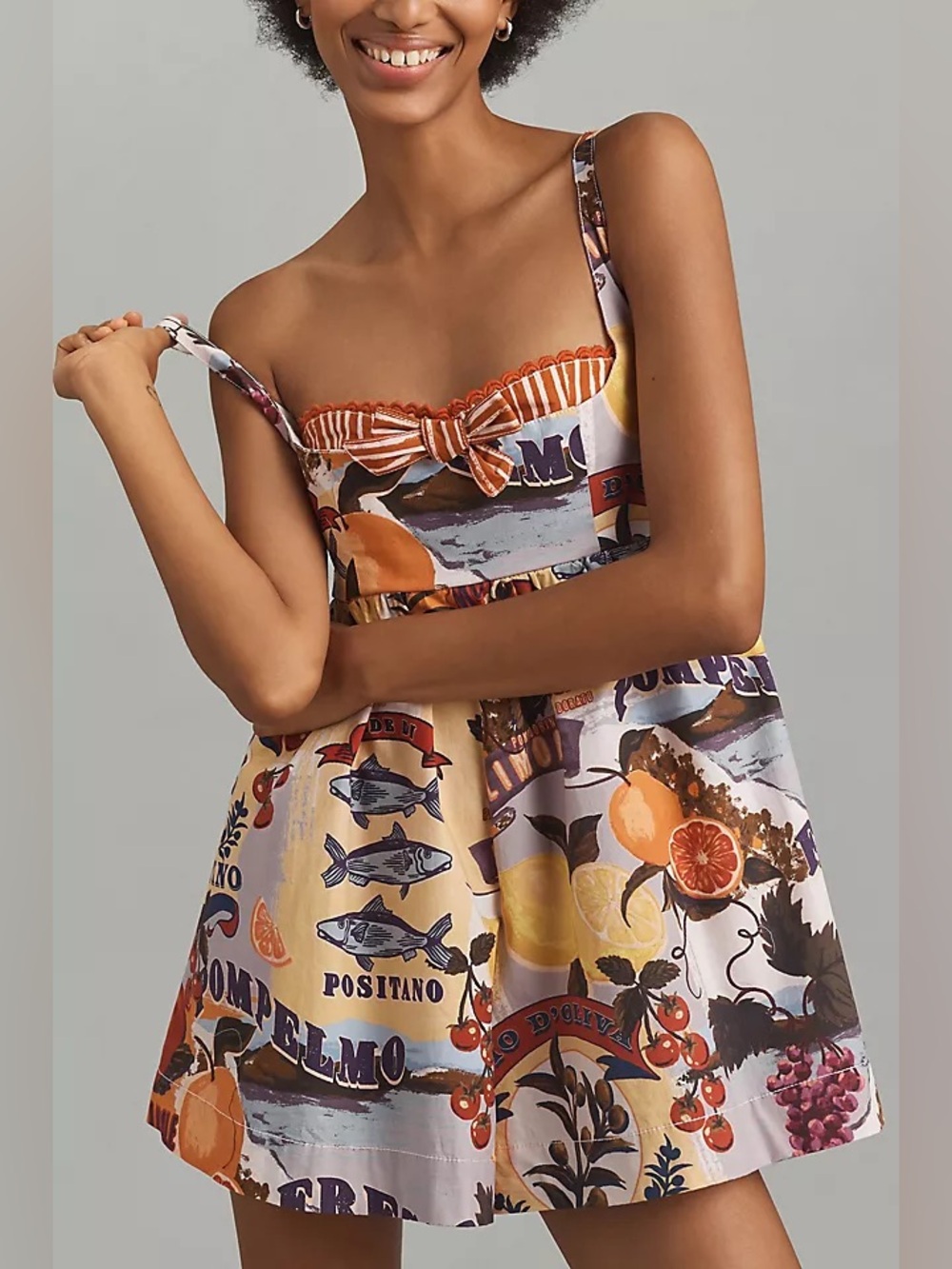 Anthropologie/ House of Harlow 1960 Rust-Toned Smocked  romper